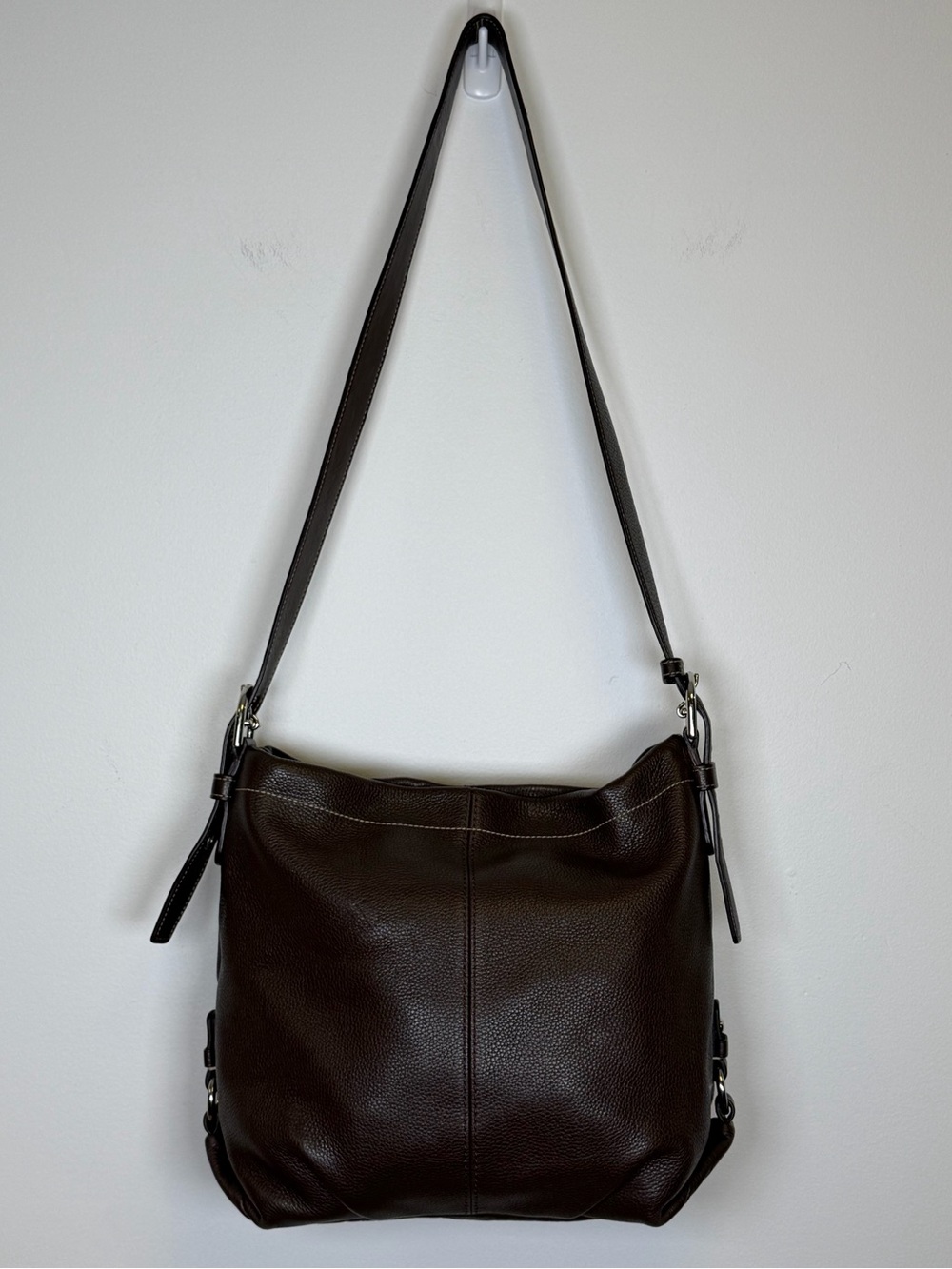 Coach Convertible Hobo/Shoulder/Crossbody Bag Timeless Brown Pebbled Leather